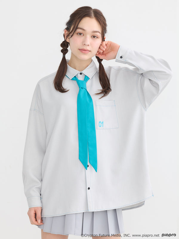(Goods - Shirt) Hatsune Miku & Kagamine Rin/Len Shirt With Necktie [earth music&ecology Japan Label]
