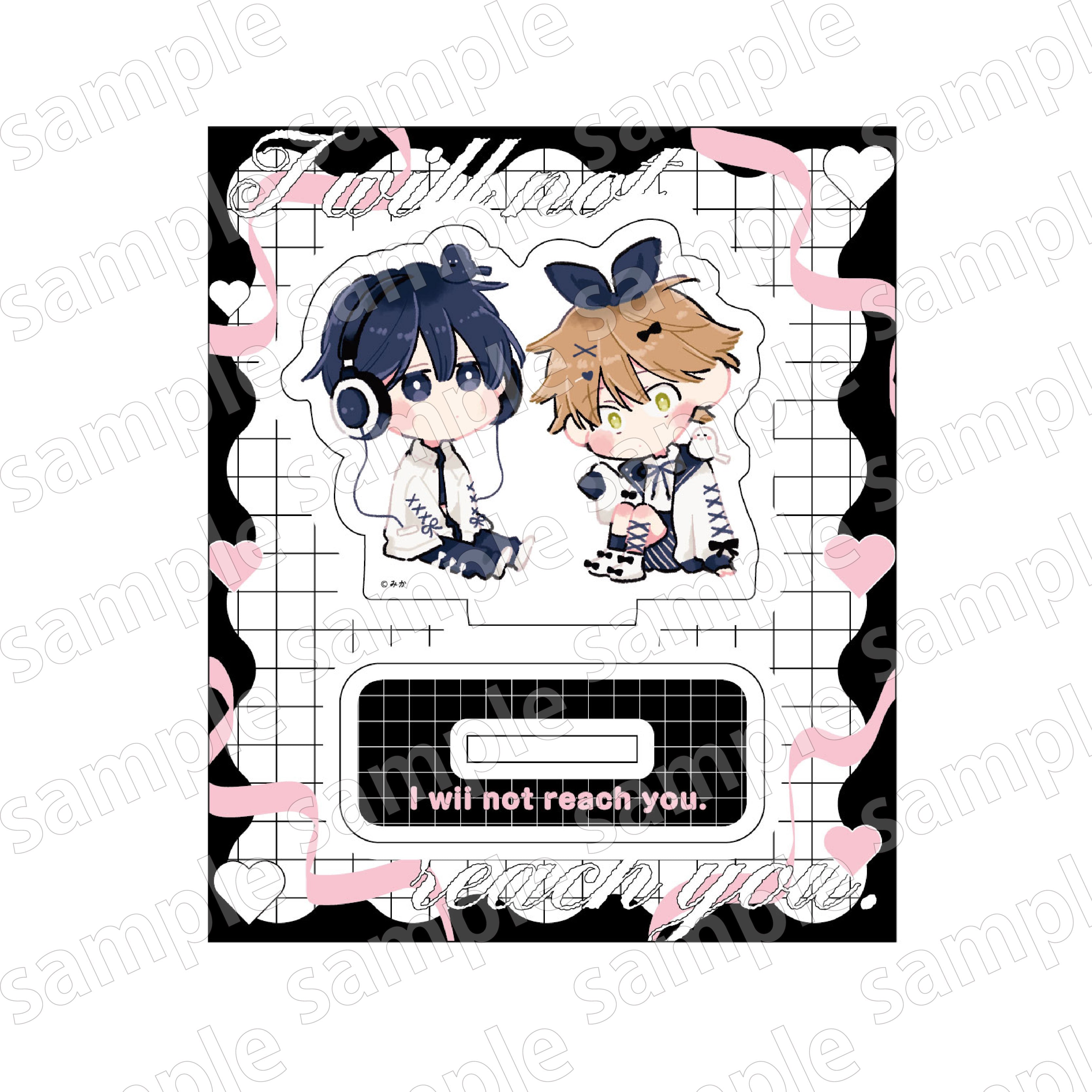 (Goods - Acrylic Stand) I Will Not Reach You. BLACK & PINK ver. Chibi Acrylic Stand