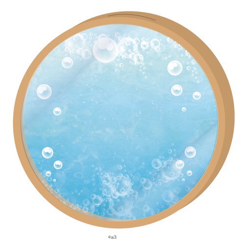 (Goods - Key Chain Cover) Round Character Frame 06 - Underwater