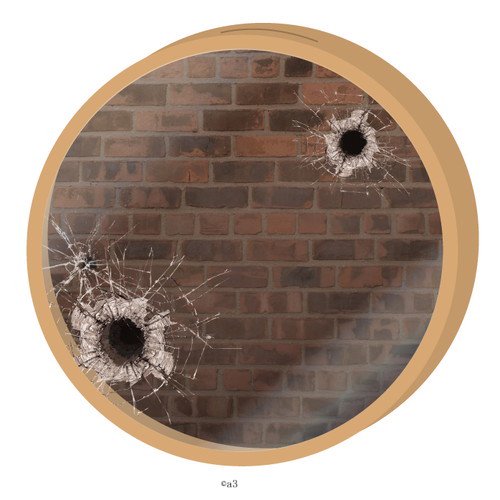 (Goods - Key Chain Cover) Round Character Frame 08 - Bullet Holes
