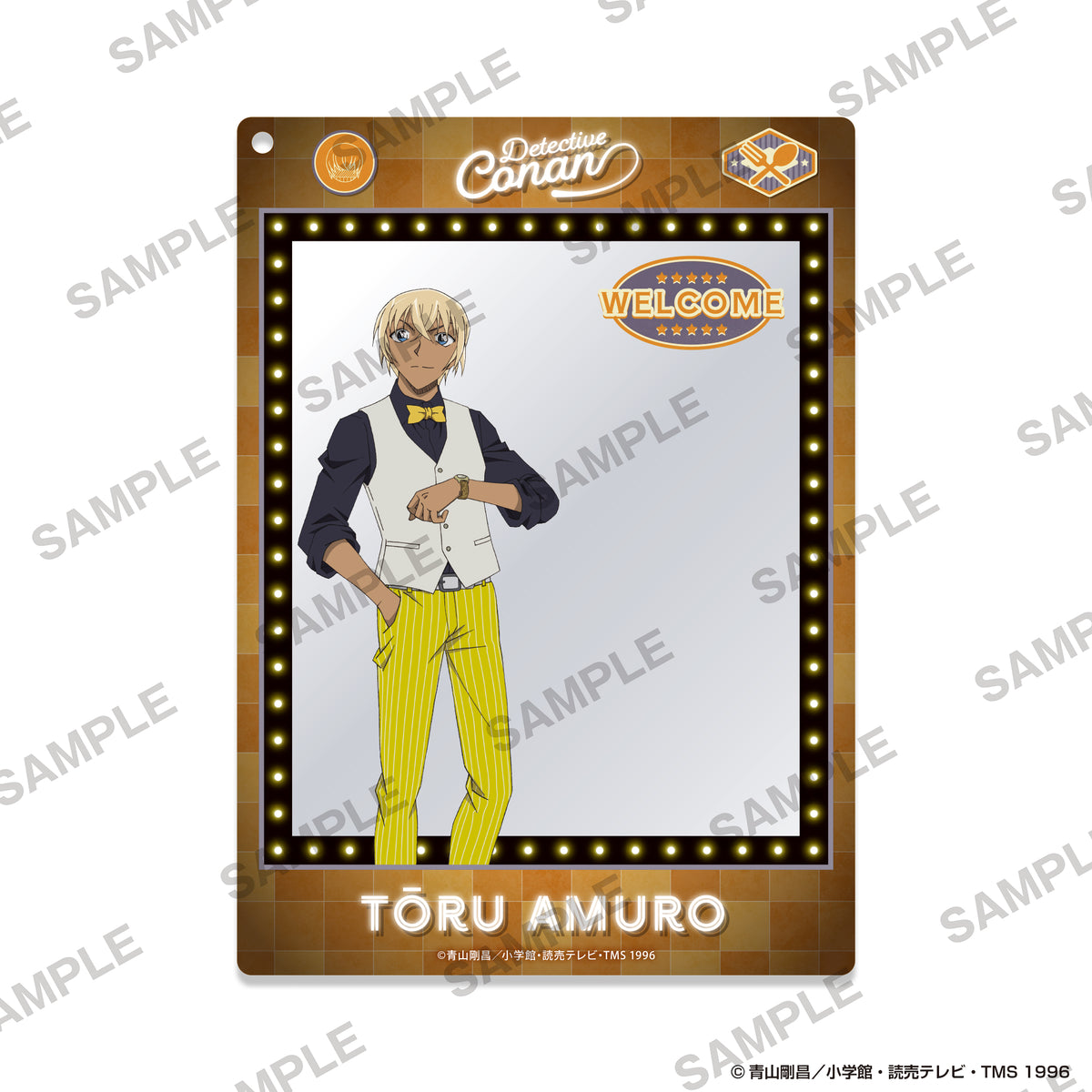 (Goods - Keychain)  Detective Conan Framed Acrylic Keychain - American Oldies Ver. Tōru Amuro