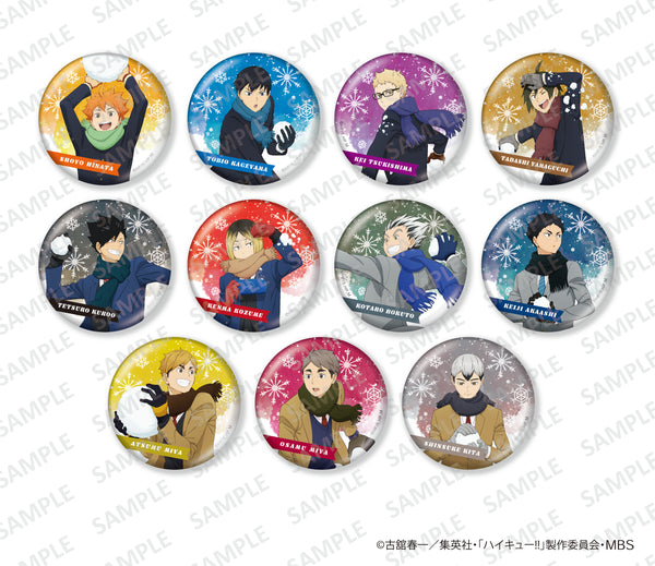 (1BOX=11)(Goods - Badge) Haikyu! Glimmering Tin Badge Collection Playing in the Snow Ver. Pack