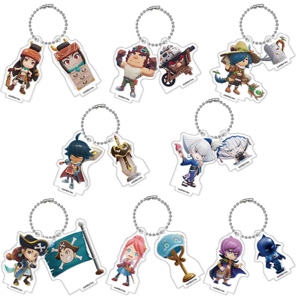 (1BOX=8)(Goods - Keychain) FANTASY LIFE i: The Girl Who Steals Time Buddy Character Tradable Acrylic Twin Keychain Stand Vol.1 Individual