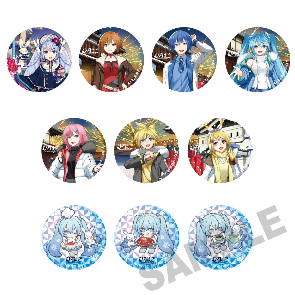 [※Blind](1BOX=3)(Goods - Badge) Snow Miku x Hirohako Glimmering Tradable Tin Badges Hirosaki 25-26 - 10 Types [1 Piece]