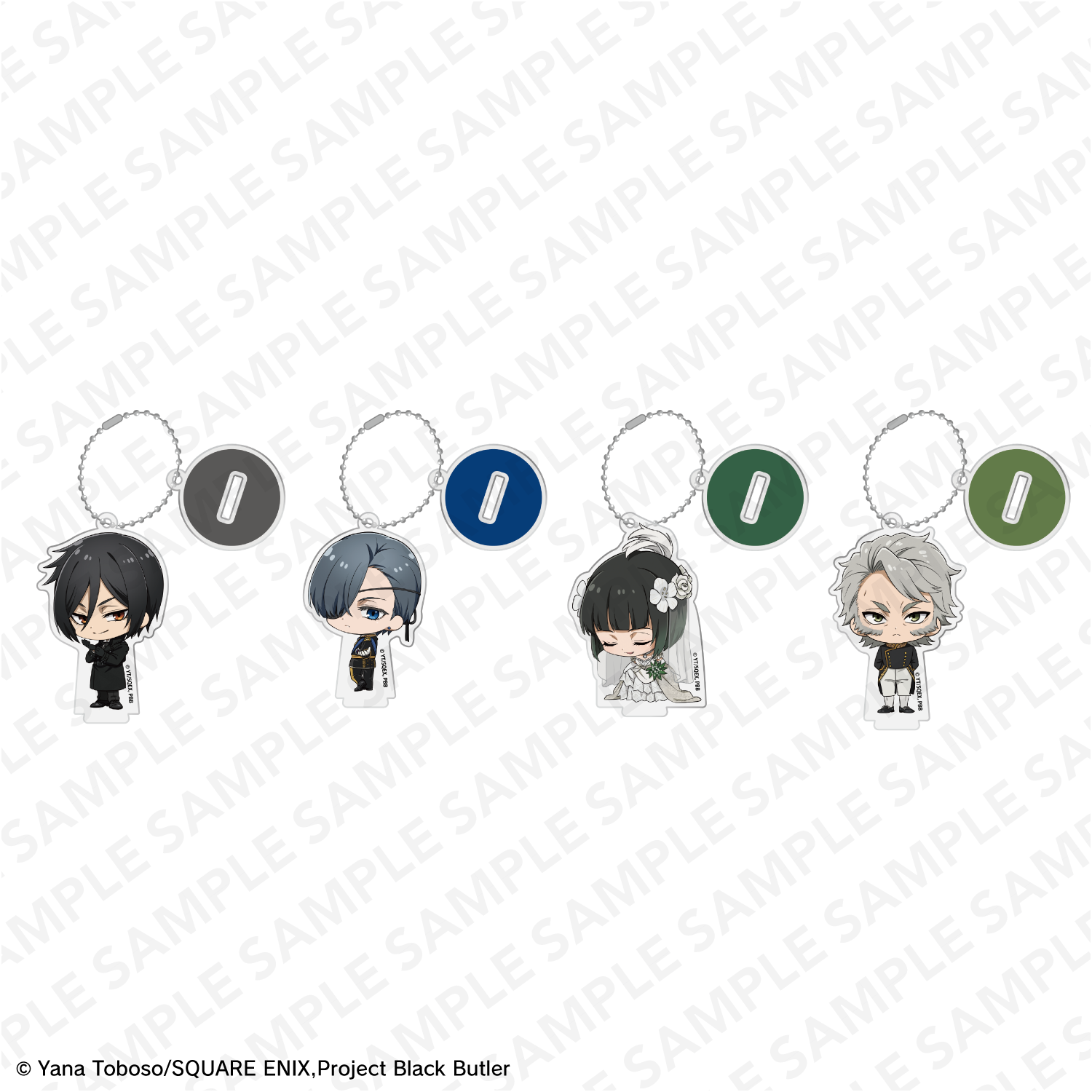 (1BOX=4)(Goods - Acrylic Stand) Black Butler Emerald Witch Arc Anime Series Chibi Acrylic Stand Figure with Ball Chain PACK