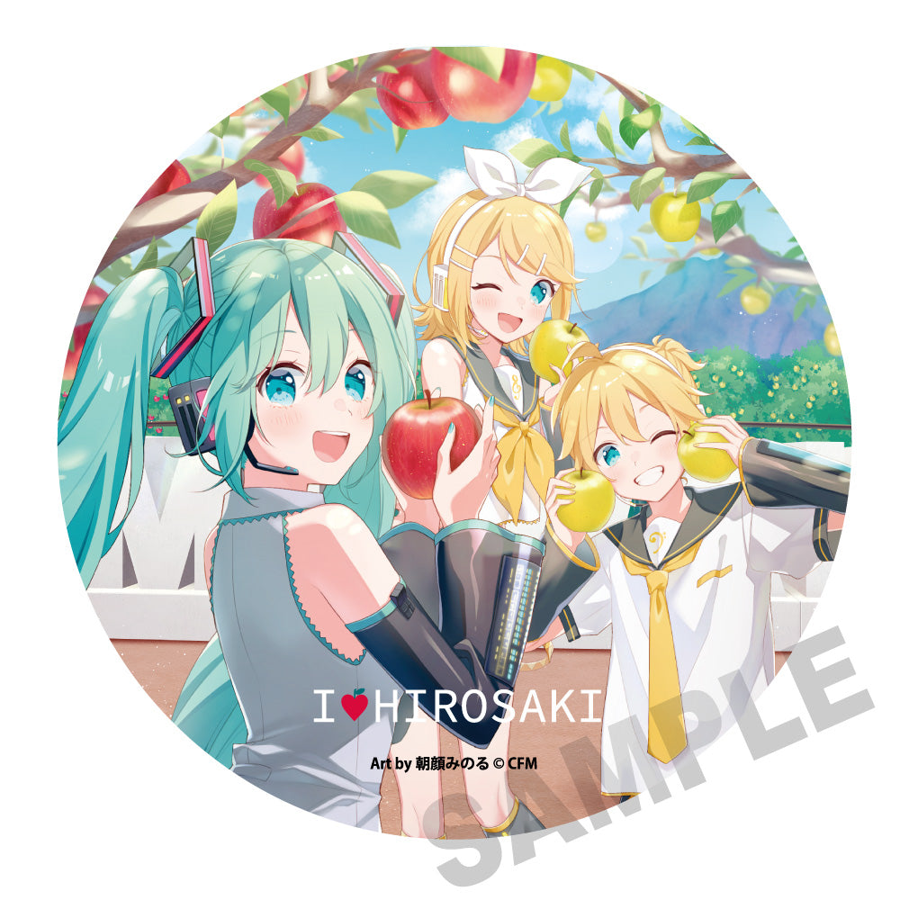 (Goods - Badge) Hatsune Miku × Hirosaki Apple Mega Tin Badge Stand 2 - Art by Asagao Minoru