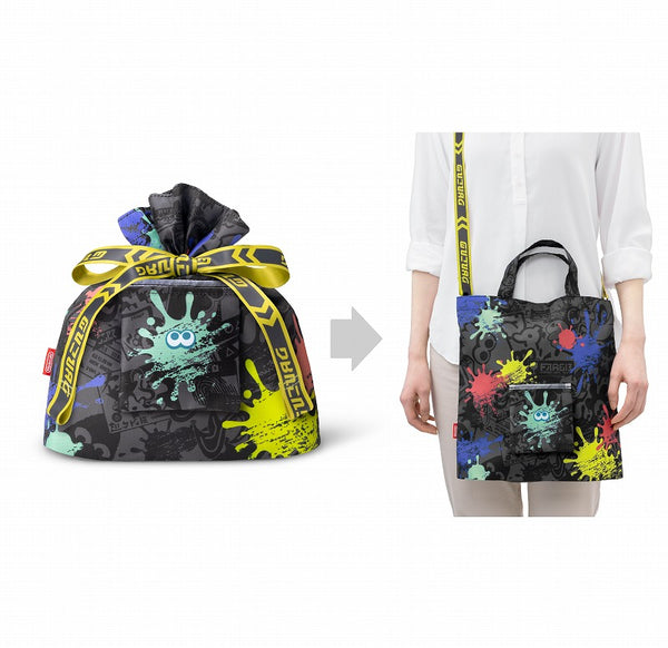 (Goods - Bag) SPLATOON 3 Gift-wrap x Eco Bag S (Squid (Light Blue))