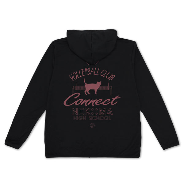 (Goods - Outerwear) Haikyu!! Nekoma High Volleyball Club Light Quick-Dry Hoodie - BLACK