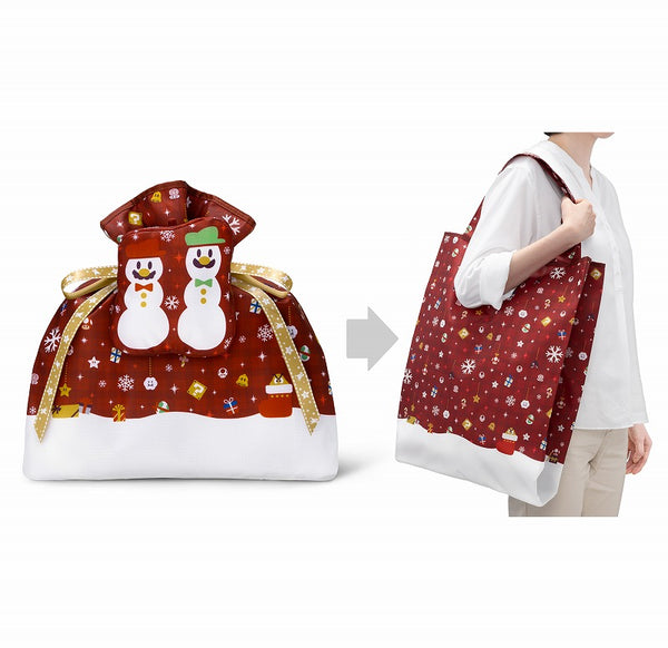 (Goods - Bag) Super Mario Gift-wrap x Eco Bag L (Snowman [Mario & Luigi])