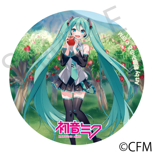 (Goods - Badge) Hatsune Miku × Hirosaki Apple - Tin Badge - Long - Hirosaki - Art by Asagao Minoru