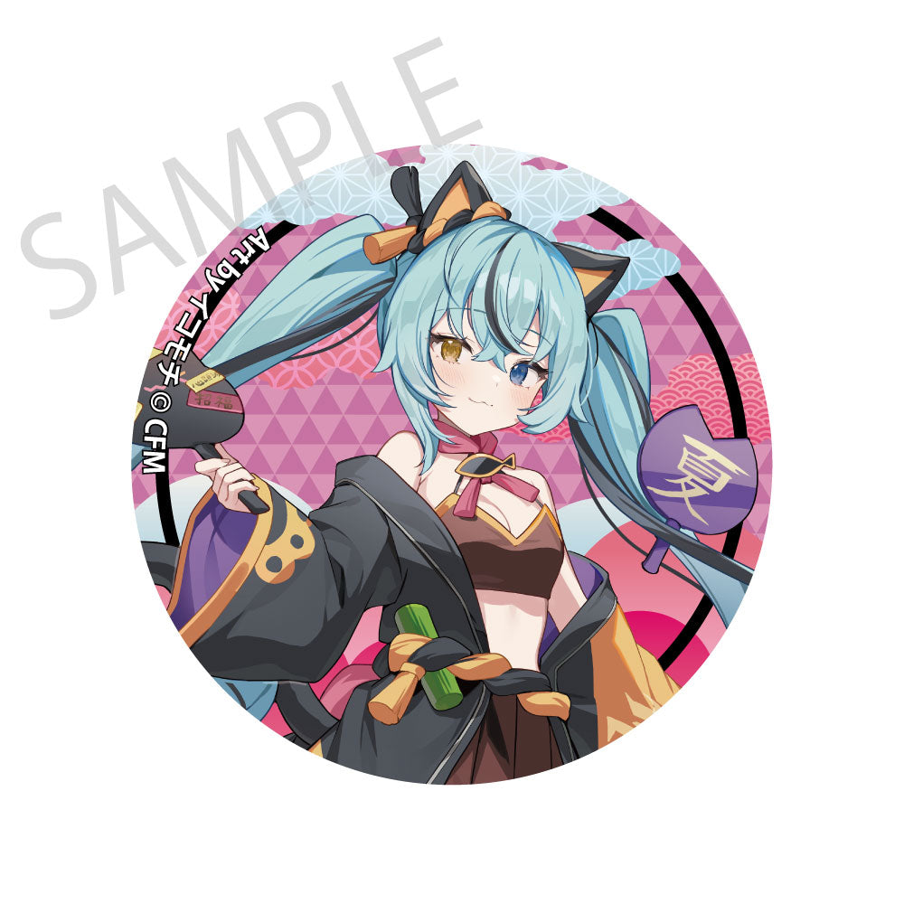 [※Blind](Goods - Badge) Hatsune Miku x Lucky Cat x Midsummer Kumagaya Glimmering Tradable Tin Badges Art by Icomochi - 7 Types [1 Piece]