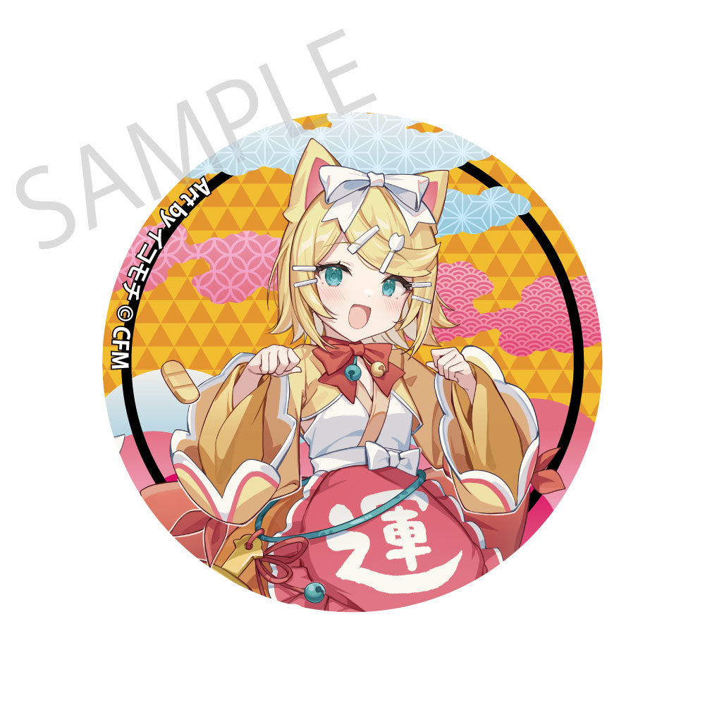[※Blind](Goods - Badge) Hatsune Miku x Lucky Cat x Midsummer Kumagaya Glimmering Tradable Tin Badges Art by Icomochi - 7 Types [1 Piece]