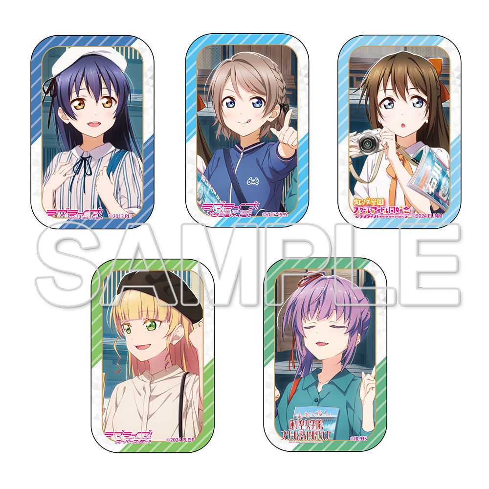 (Goods - Badge) Love Live! Series Odekake Love Live! Square Tin Badge Set - Umi & You & Shizuku & Sumire & Kozue