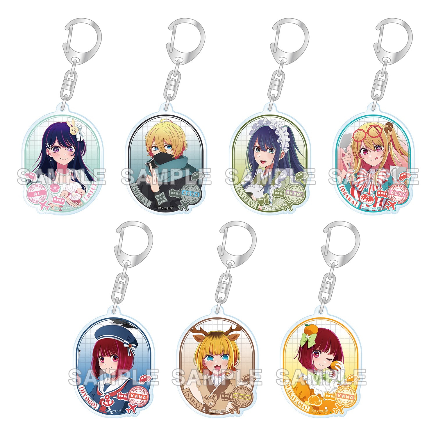 (1BOX=7)(Goods - Keychain) 【OSHI NO KO】[47 TODOFUKEN NO KO] Tradable Acrylic Keychain Kinki Area PACK