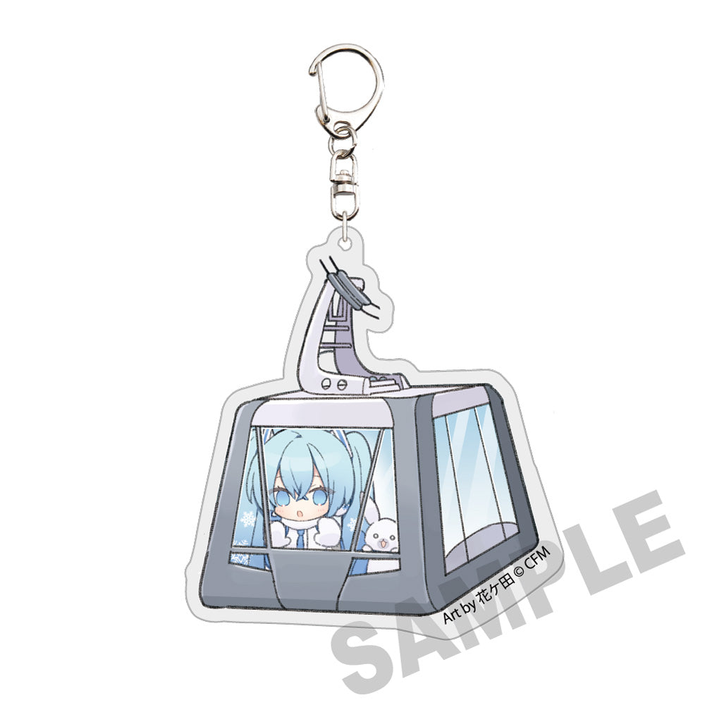 (Goods - Keychain) Snow Miku x Hirohako Die-cut Acrylic Keychain Hakodate - Ropeway - Art by hanagata