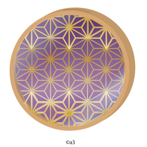 (Goods - Key Chain Cover) Round Character Frame 28 - Traditional Hemp Leaf Pattern (Bellflower)