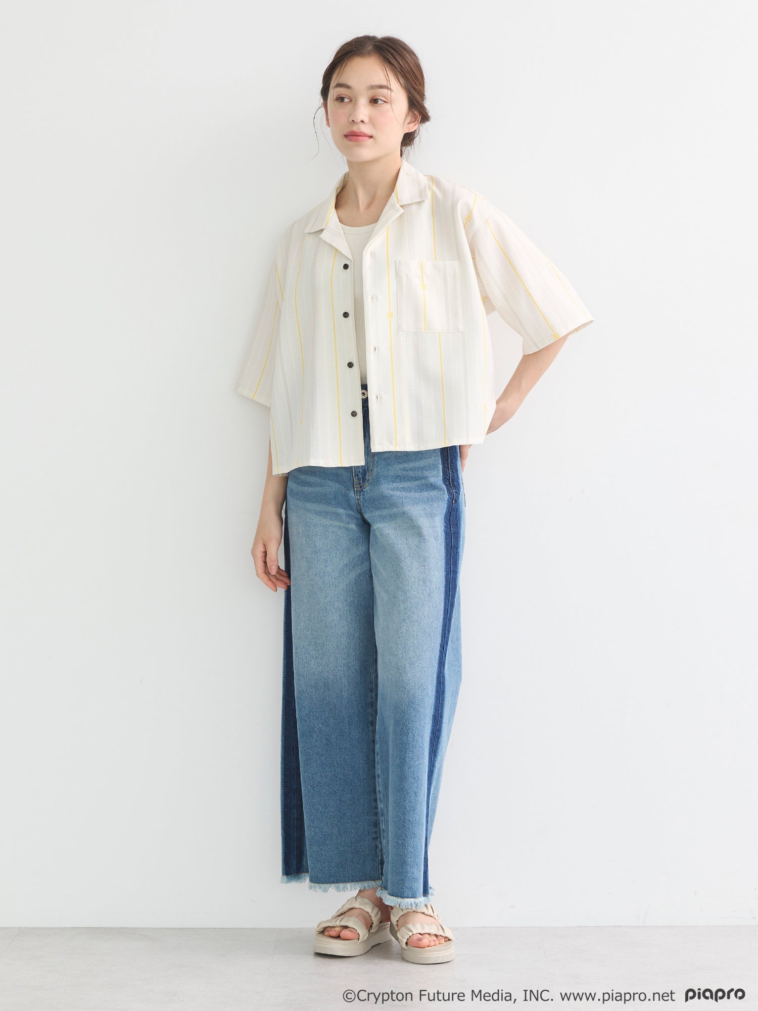 (Goods - Shirt) Kagamine Rin / Len Open Collar Shirt [earth music&ecology Japan Label]