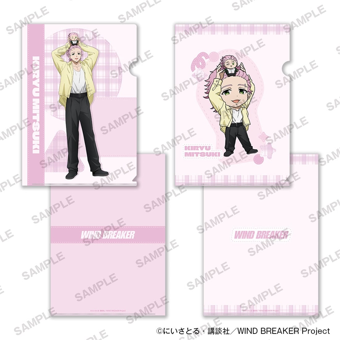 (Goods - Clear File) TV Anime WIND BREAKER A4-sized Clear File Set of 2 Together with Plushies Ver. - Mitsuki Kiryu