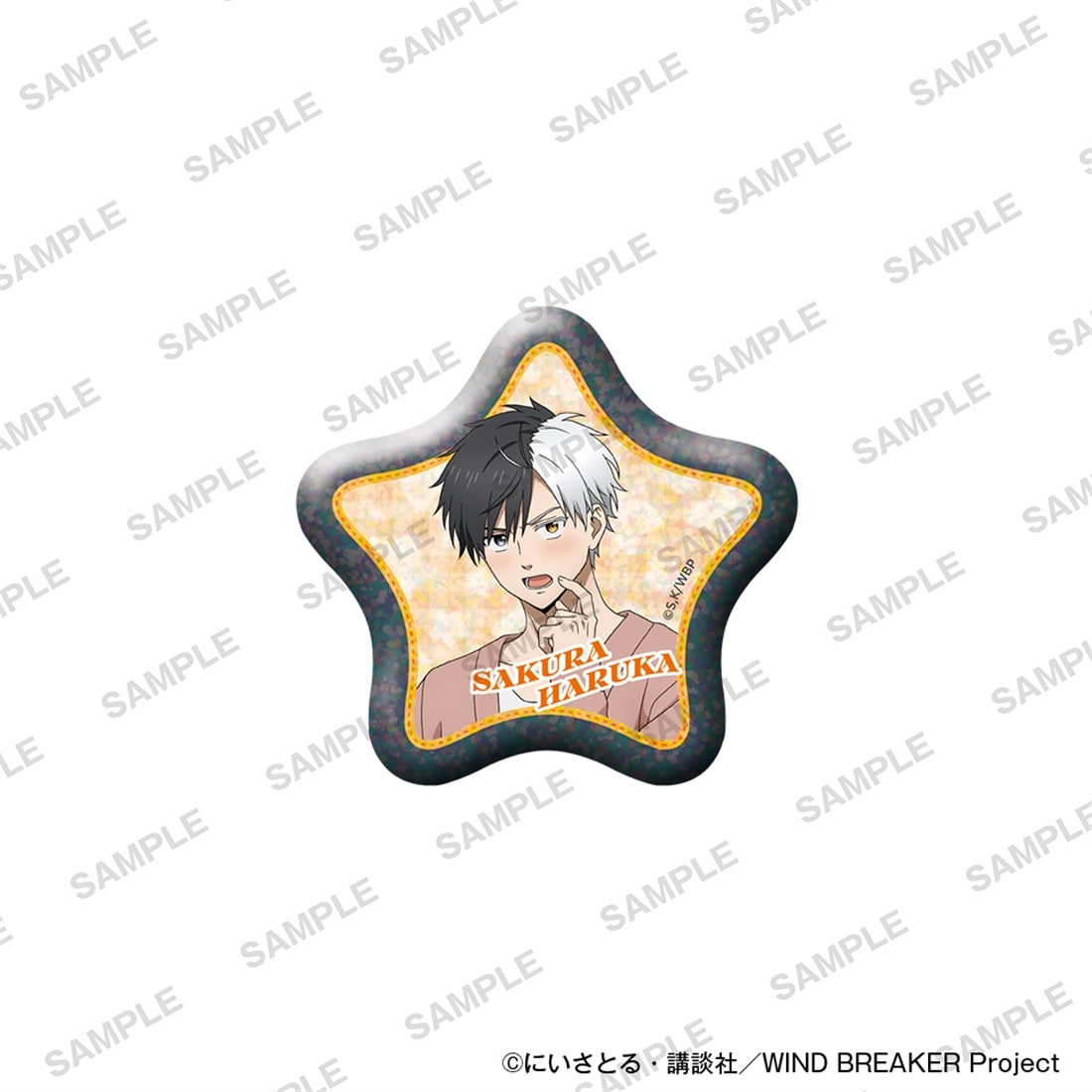 (Goods - Badge) TV Anime WIND BREAKER Star-shaped Glimmering Tin Badge Together with Plushies Ver. - Haruka Sakura