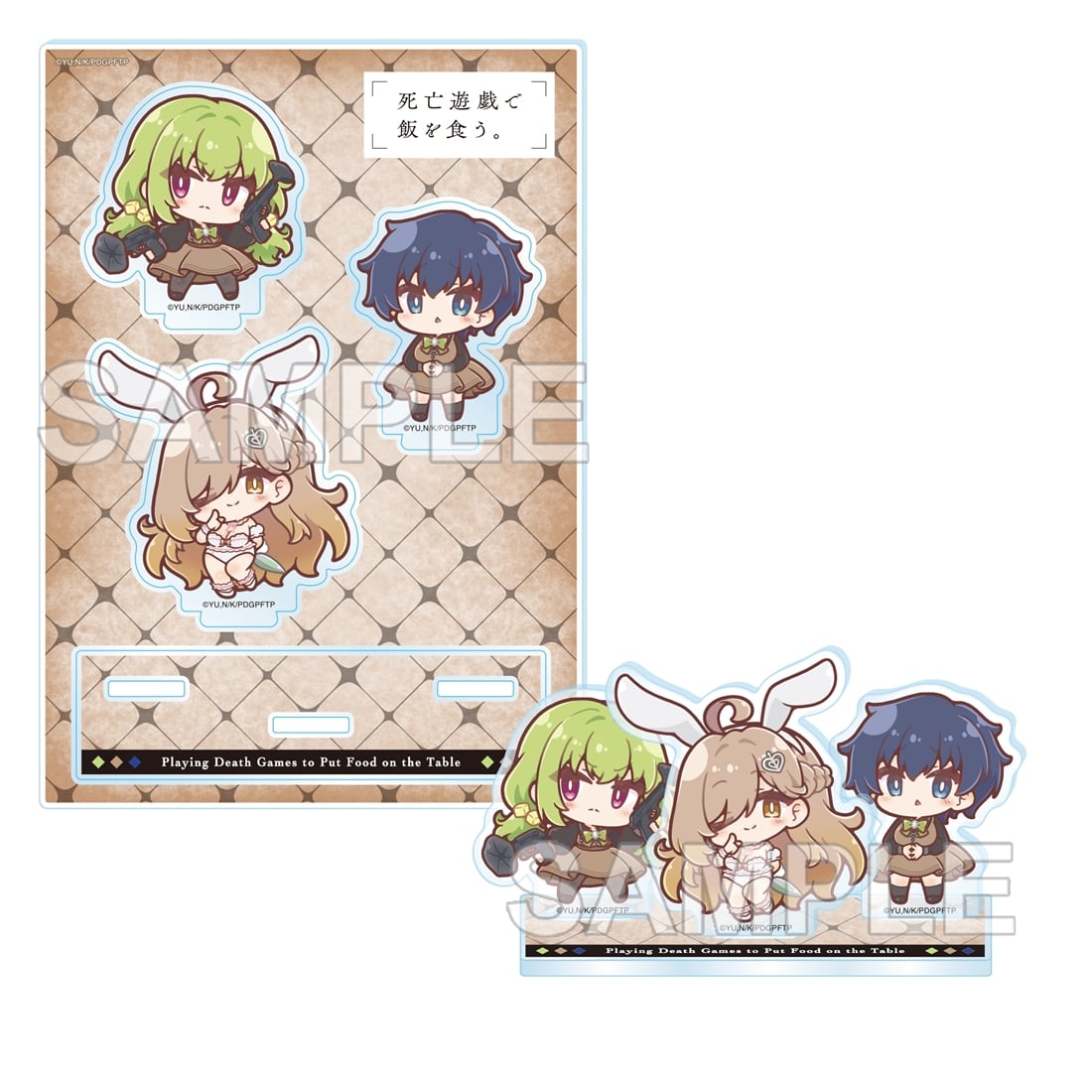(Goods - Acrylic Stand) SHIBOYUGI: Playing Death Games to Put Food on the Table Mini Acrylic Stand Set Candle Woods ver. - Airi & Kyara & Moegi