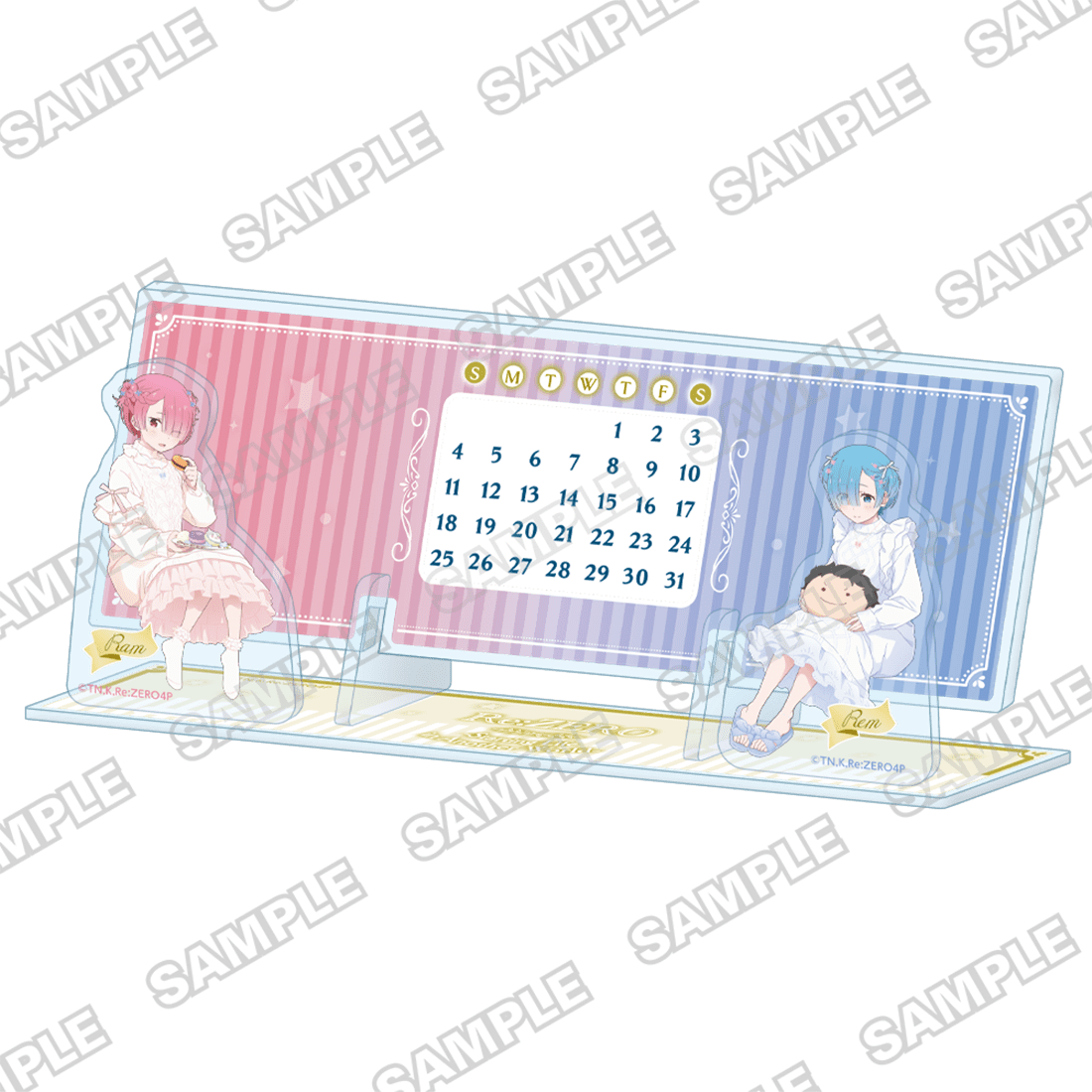 (Goods - Calendar) Re:ZERO -Starting Life in Another World- Acrylic Perpetual Calendar Re:ZERO -Starting Life with Ram and Rem's Birthday Celebration 2026 ver.