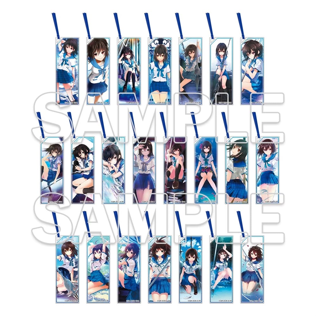 [※Blind](1BOX=3)(Goods - Bookmark) Strike the Blood Tradable Acrylic Bookmark Keychain Cover Visual Ver.
