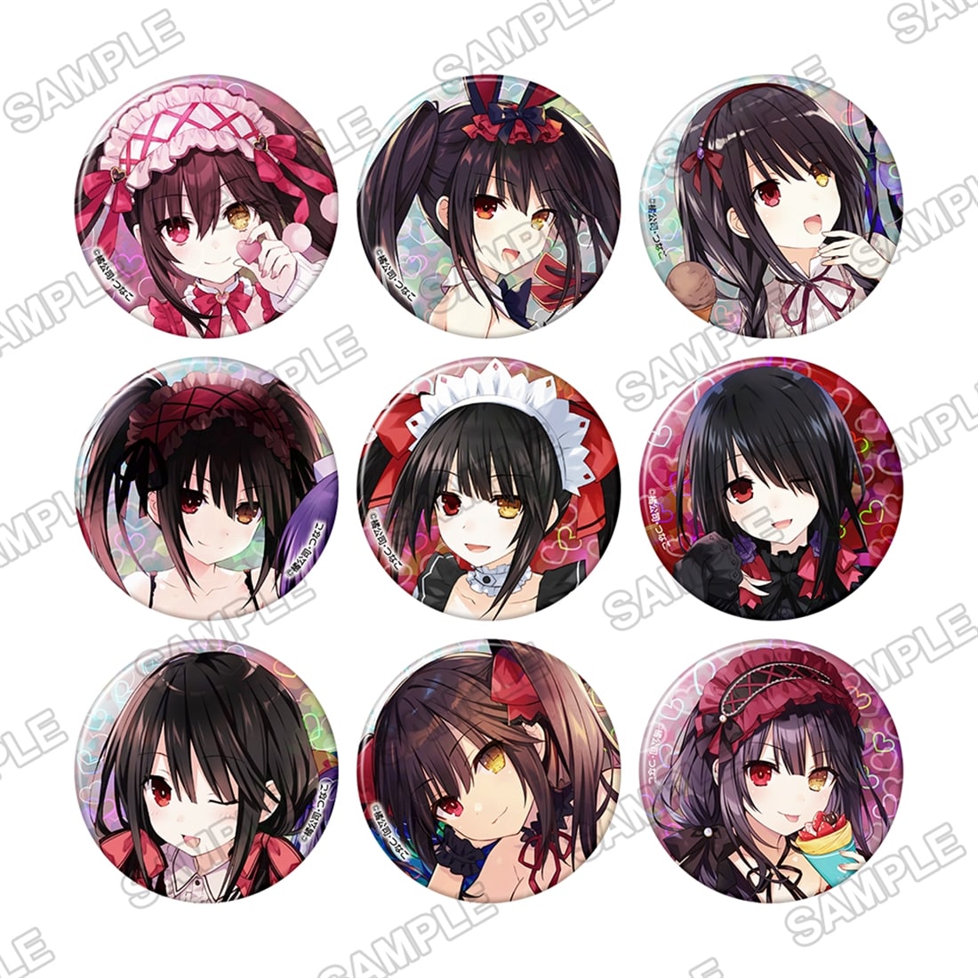[※Blind](1BOX=3)(Goods - Badge) Date A Live Tradable Holographic Tin Badge ~Many Kurumi~