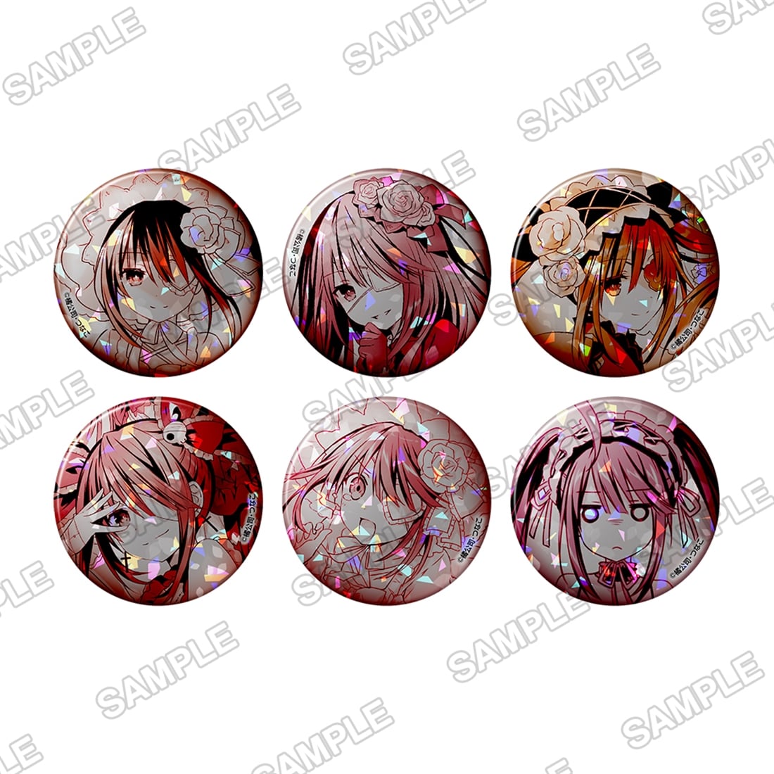 [※Blind](1BOX=3)(Goods - Badge) Date A Live Tradable Holographic Tin Badge ~Kurumi Valentine's Day~