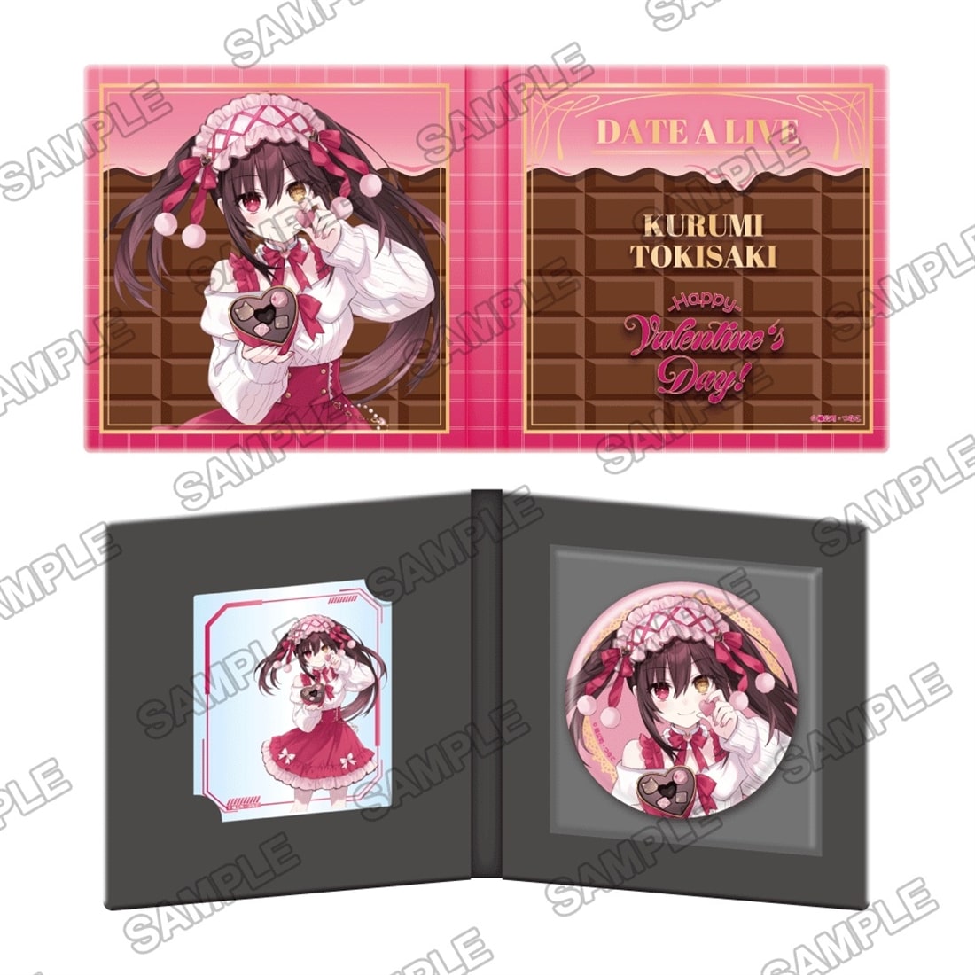 (Goods - Badge) Date A Live Kurumi Valentine's Day 2026 Newly Drawn Tin Badge & Acrylic Card Set