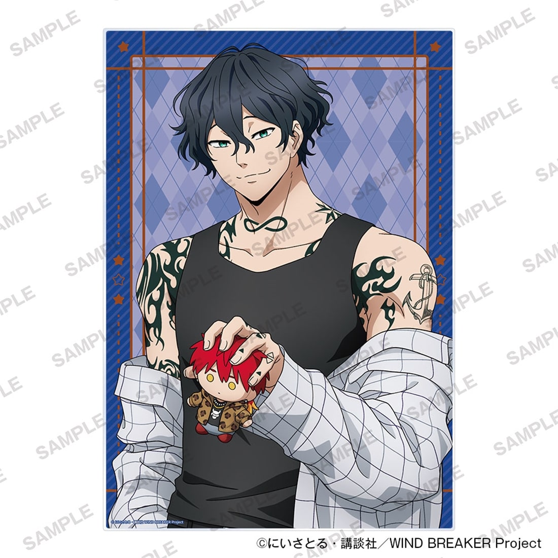 (Goods - Art Board) TV Anime WIND BREAKER Acrylic Board Together with Plushies Ver. - Yamato Endo