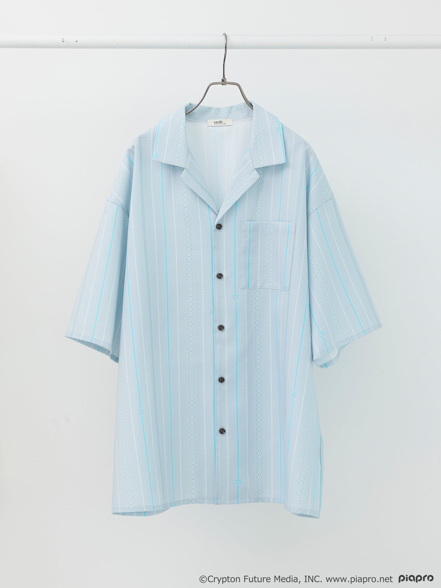 (Goods - Shirt) Hatsune Miku Open Collar Big Shirt [earth music&ecology Japan Label]