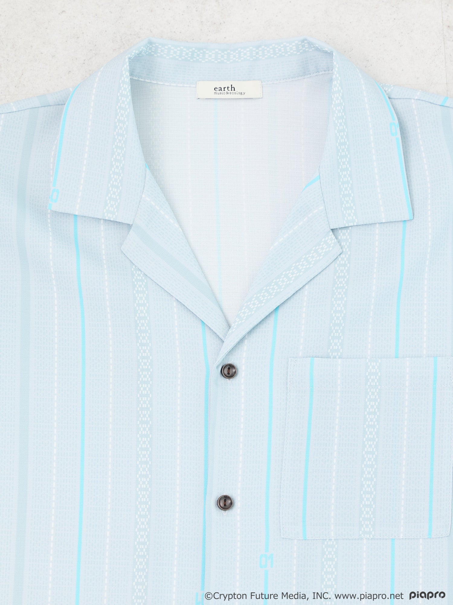 (Goods - Shirt) Hatsune Miku Open Collar Big Shirt [earth music&ecology Japan Label]