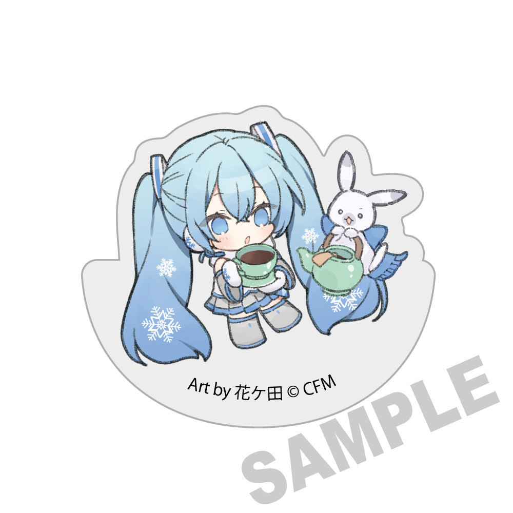 (Goods - Ornament) Snow Miku x Hirohako Ultra-thick Swinging Acrylic Blocks Hirosaki - Coffee - Art by hanagata