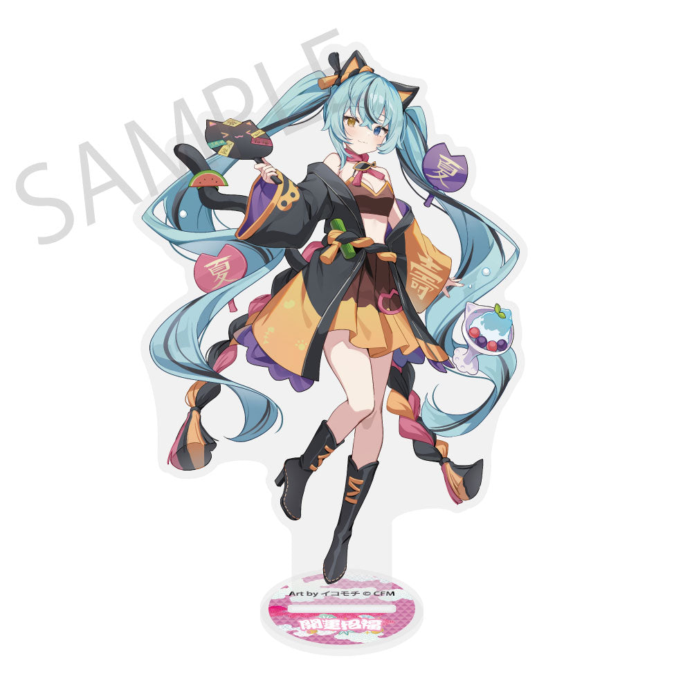 (Goods - Acrylic Stand) Hatsune Miku x Lucky Cat x Midsummer Kumagaya Die-cut Big Acrylic Stand Hatsune Miku Black Art by Icomochi