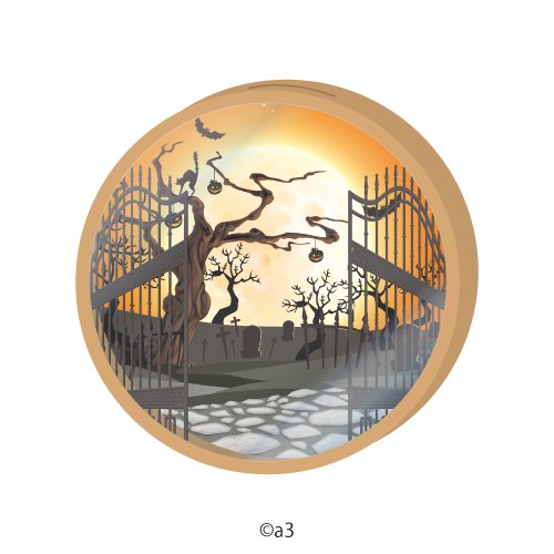 (Goods - Key Chain Cover) Round Character Frame 38 - Halloween