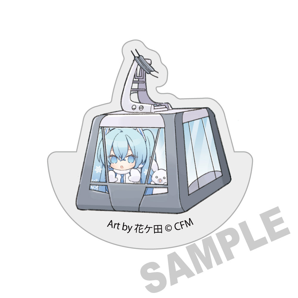 (Goods - Ornament) Snow Miku x Hirohako Ultra-thick Swinging Acrylic Blocks Hakodate - Ropeway - Art by hanagata