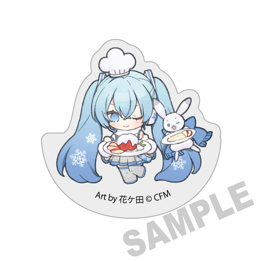 (Goods - Ornament) Snow Miku x Hirohako Ultra-thick Swinging Acrylic Blocks Hirosaki - French Cuisine - Art by hanagata