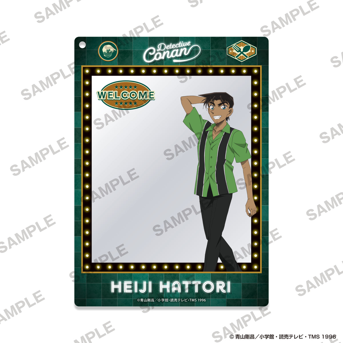 (Goods - Keychain)  Detective Conan Framed Acrylic Keychain - American Oldies Ver. Heiji Hattori