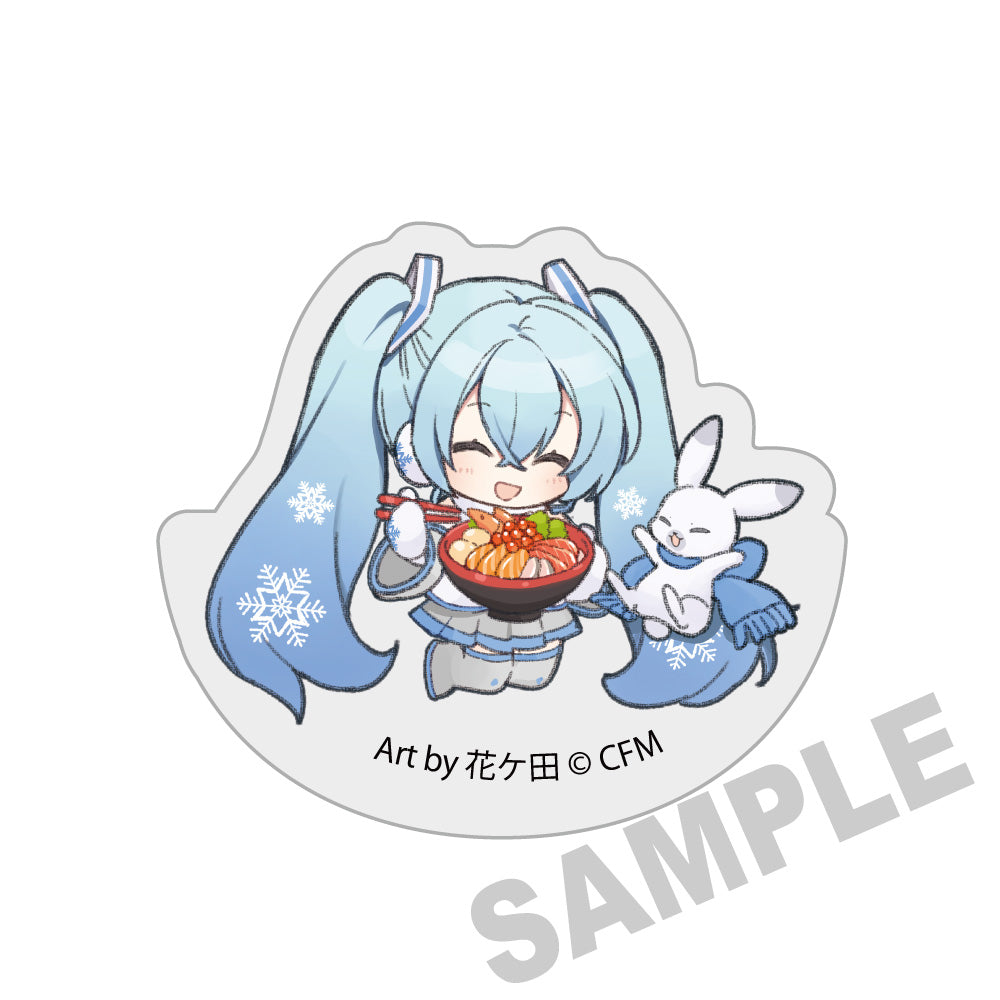 (Goods - Ornament) Snow Miku x Hirohako Ultra-thick Swinging Acrylic Blocks Hakodate - Seafood Bowl - Art by hanagata