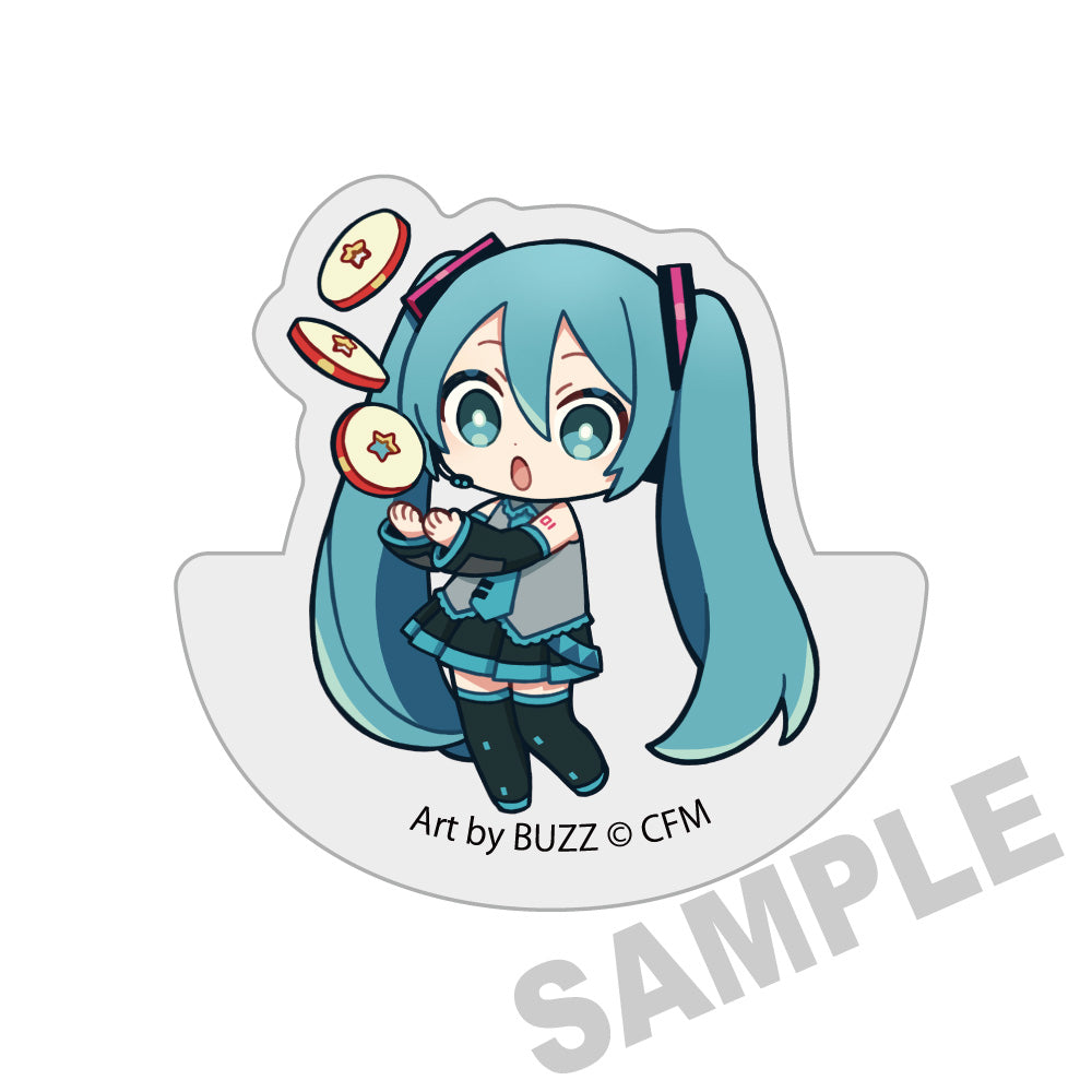 (Goods - Ornament) Hatsune Miku × Hirosaki Apple Ultra-thick Swinging Acrylic Blocks Hatsune Miku - Apple Ring Slices - Art by BUZZ