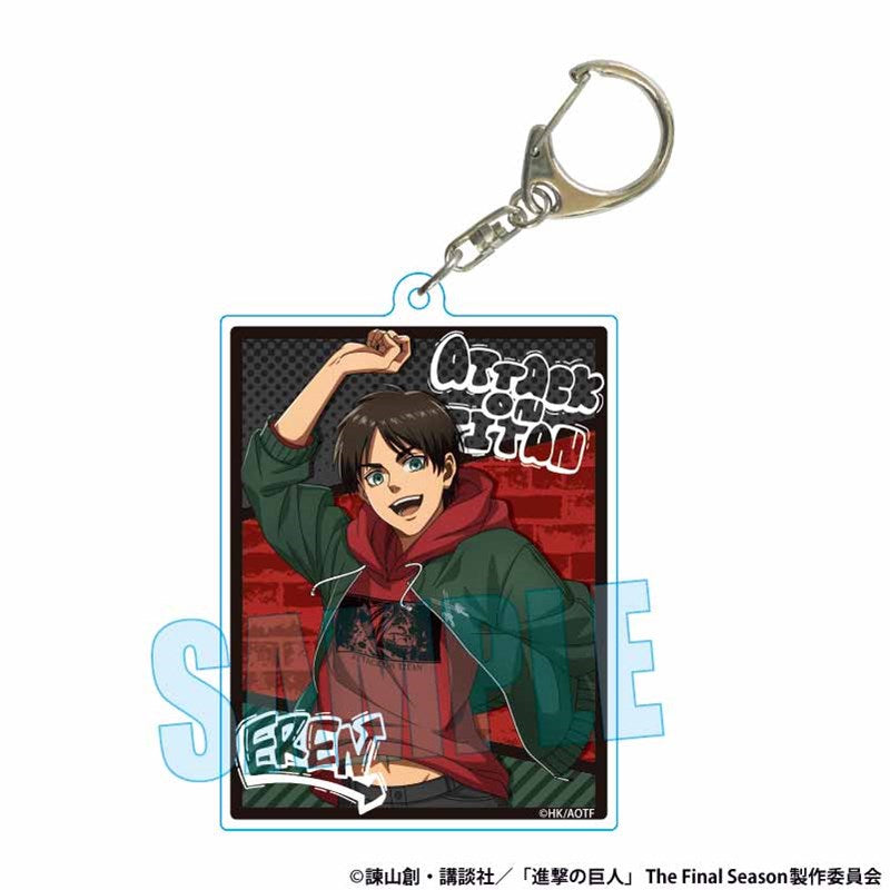 (Goods - Keychain) Attack on Titan Choi Deka Acrylic Keychain Eren Yeager Skater ver.
