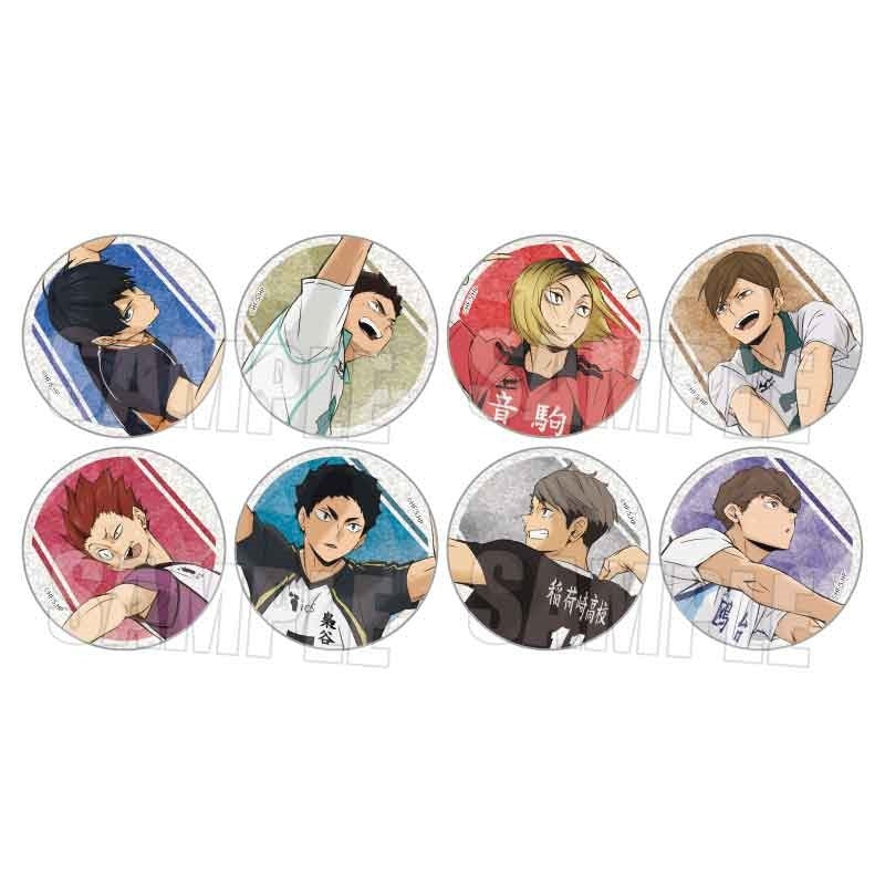 (1BOX=8)(Goods - Badge) Haikyu!! Trading Glitter Button Badge Part 2