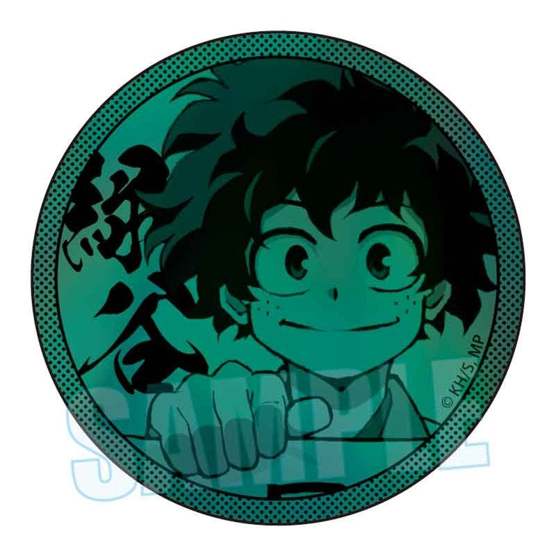 (1BOX=8)(Goods - Badge) My Hero Academia Trading Holographic Button Badge New Year's Calligraphy ver.