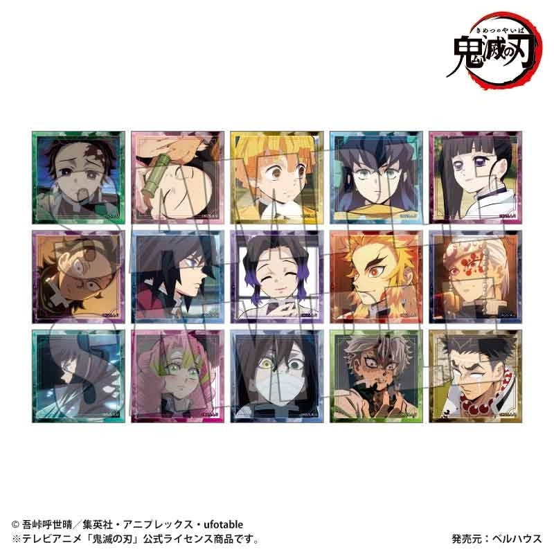 (1BOX=15)(Goods - Badge) Demon Slayer: Kimetsu no Yaiba Anime Trading Tile Button Badge Part 1