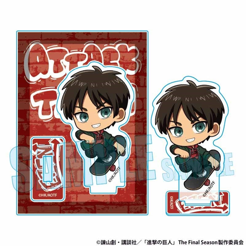 (Goods - Acrylic Stand) Attack on Titan Mini Stand Eren Yeager Skater ver.
