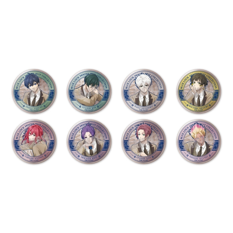 (1BOX=8)(Goods - Badge) Blue Lock Trading Luxury Metal Button Badge MOCHA SUIT ver. (8 Types Total)