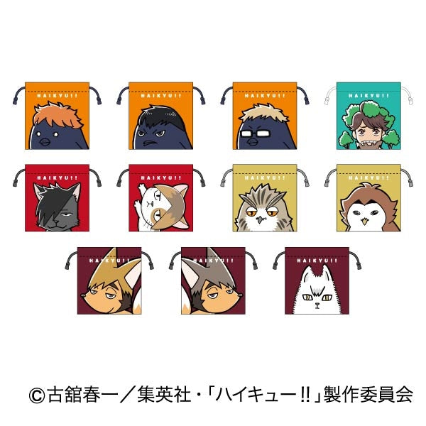 (1BOX=11)(Goods - Drawstring Pouch) Haikyu!! Mini Drawstring Pouch
