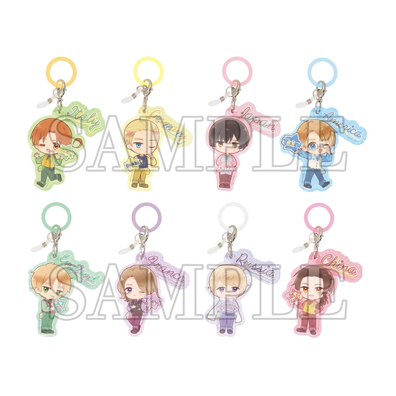 (1BOX=8)(Goods - Charm) Hetalia World Stars Trading Umbrella Charm Thank You Card