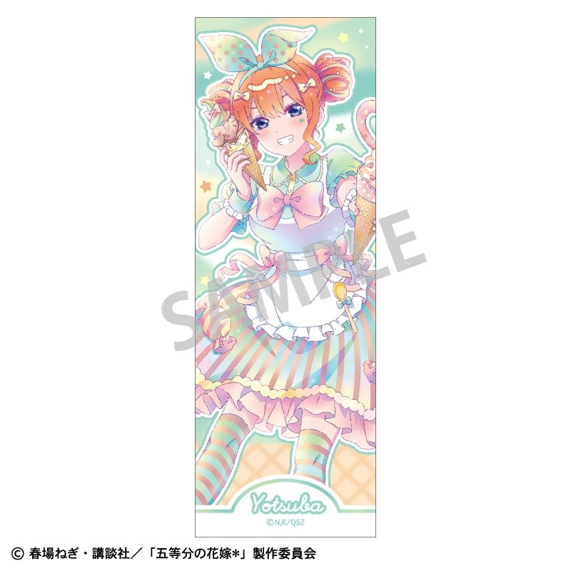 (Goods - Badge) The Quintessential Quintuplets＊ Long Square Button Badge Yotsuba Nakano Ice Cream Parlor/KAMIANI TOUCH