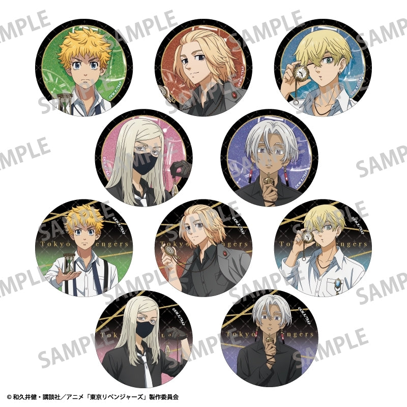 (1BOX=10)(Goods - Badge) Tokyo Revengers Trading GlitterButton Badge Monochrome x Pocket Watch Outfit